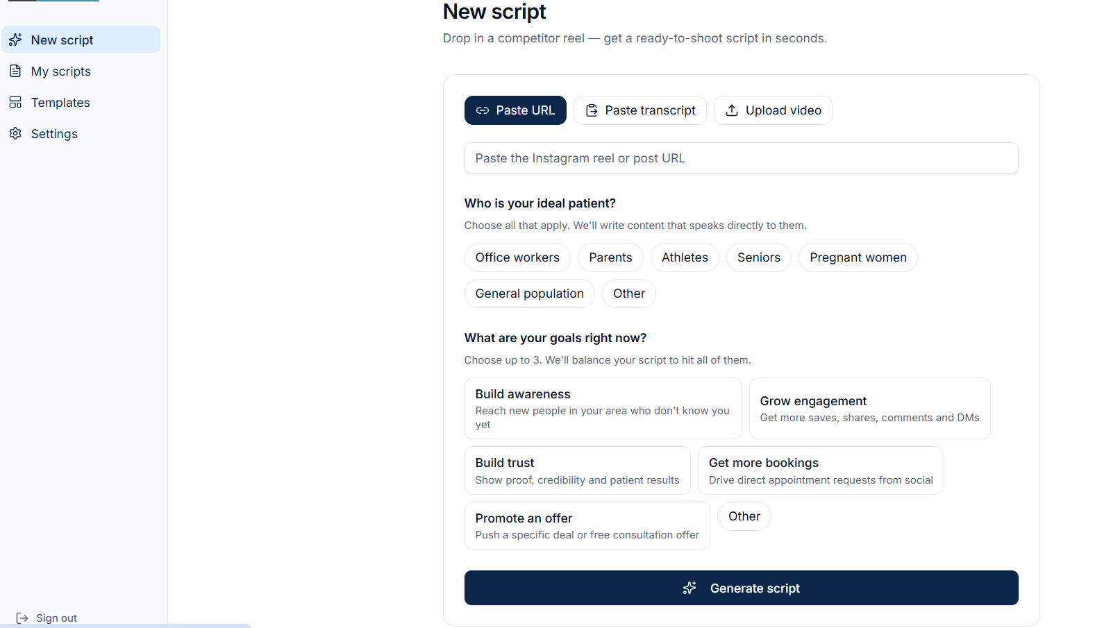 Chiro Content Lab screenshot